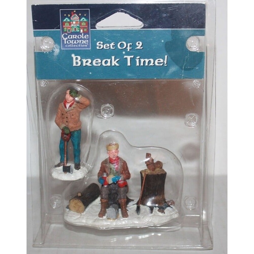 Lemax Carole Towne Break Time Set of 2 #22577 Christmas Village Figurines